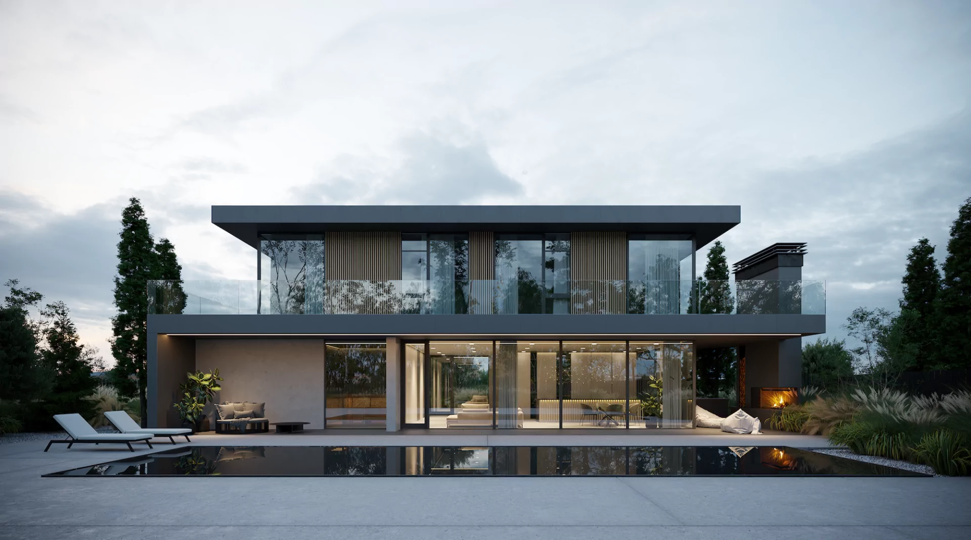 Проект двухэтажного дома в современном стиле