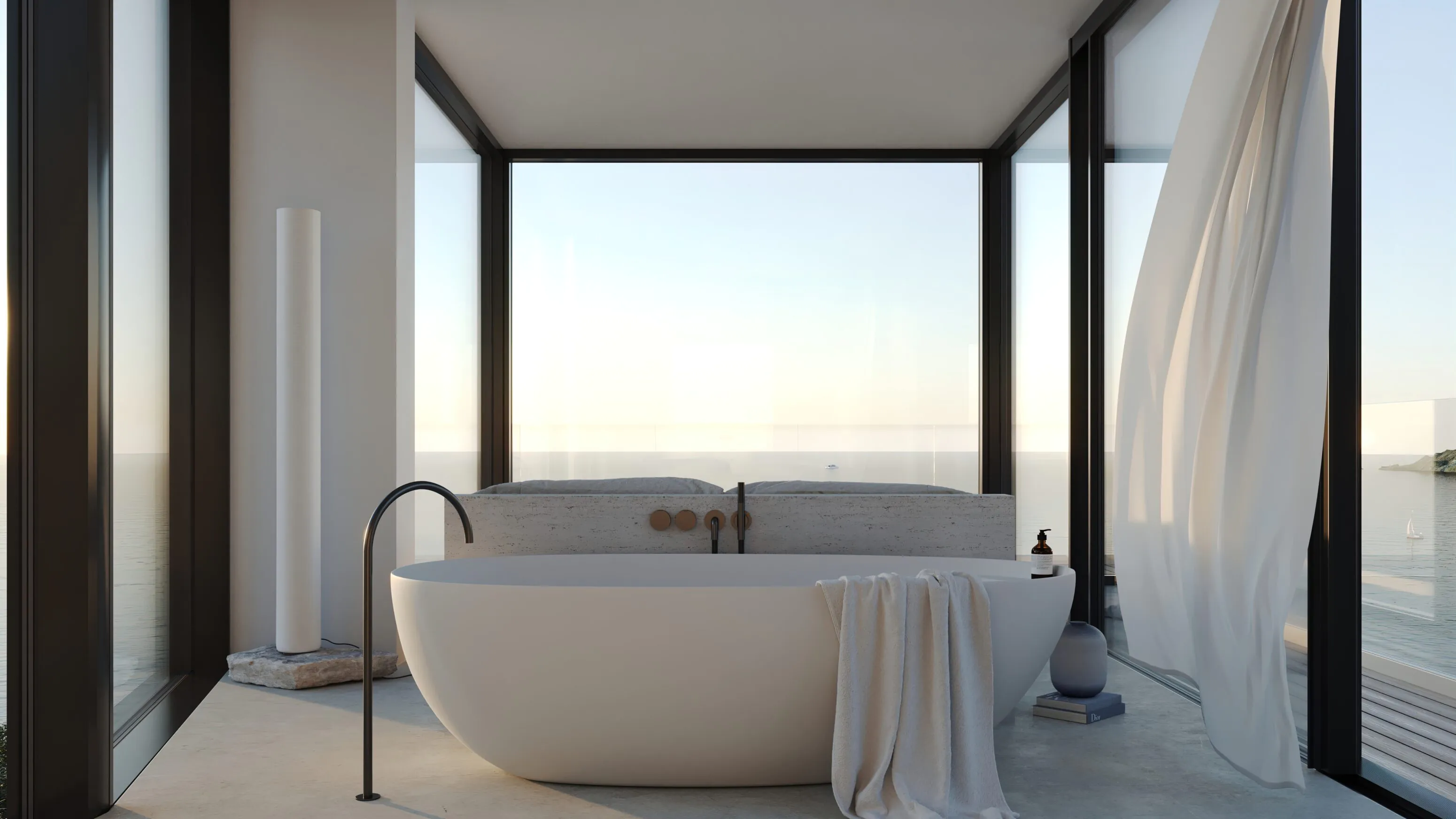 Cote d'Azur Villa спальня-ванная комната