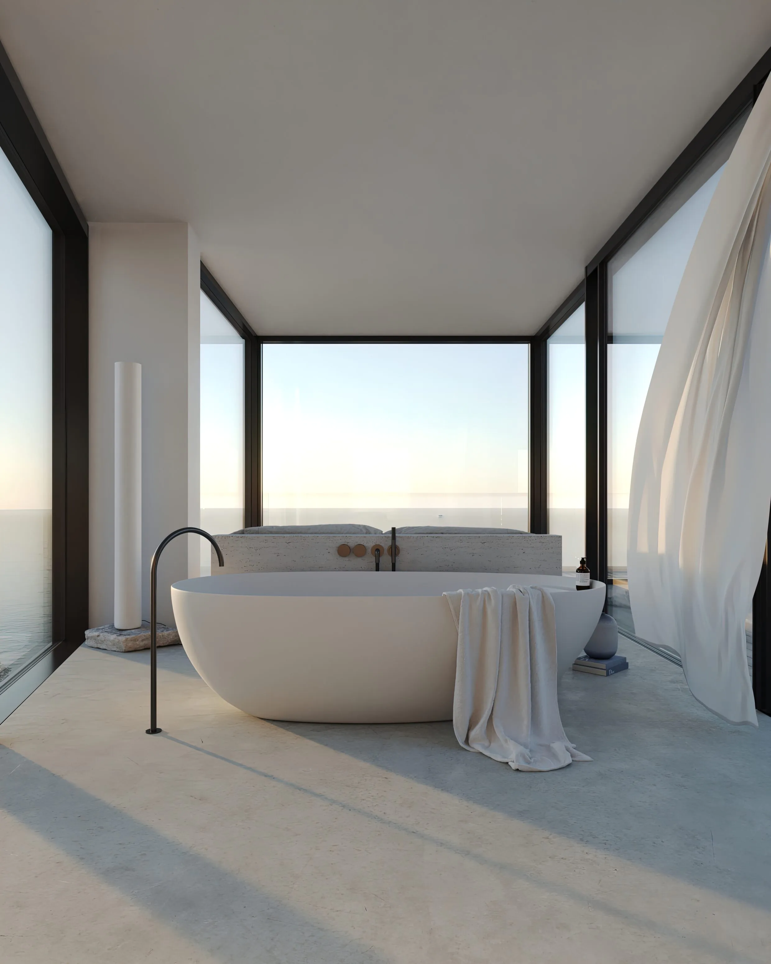 Cote d'Azur Villa вид на окна из ванной