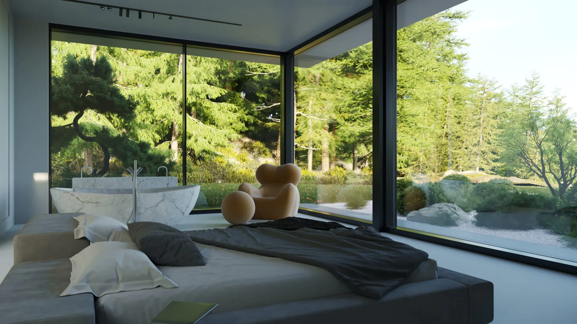 Вилла во Владимире, дизайн интерьера спальни