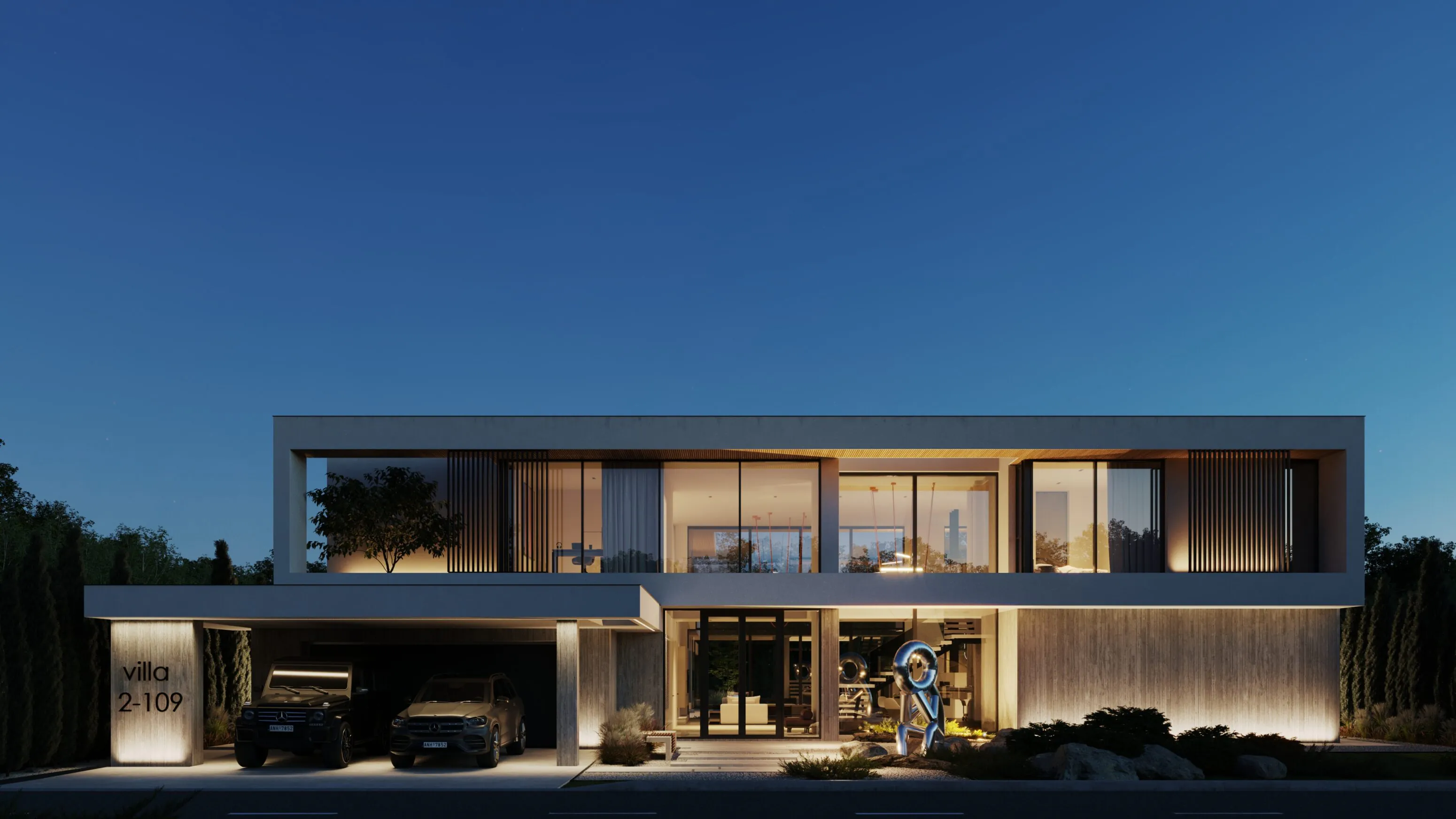 Дом в Миллениум парке входная группу вид ночью