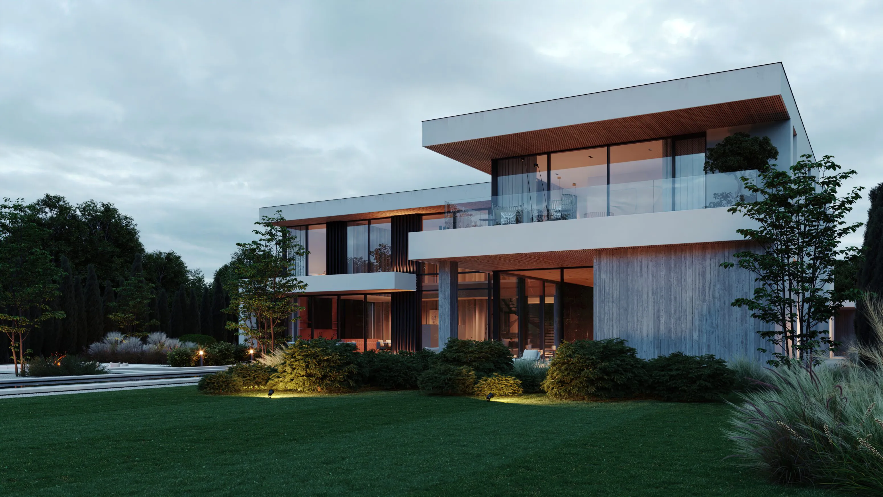 Дом в миллениум парке вид вечером Villa Millenium